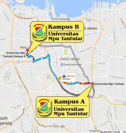 Location and Map Universitas Mpu Tantular Jakar Nomor